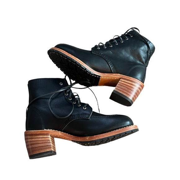 Red Wing Clara Boot 3405 Women’s Heeled ankle height black burgundy leather 7B - Picture 3 of 13